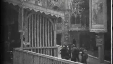 Panoramic View From The Moving Sidewalk At The Paris Exposition (1900 Original Black & White Film)