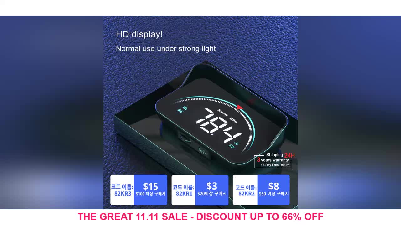 WIIYII M8 Car HUD Head Up Display OBD2 II EUOBD Overspeed Warning System Projector Windshield Auto