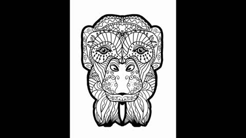 Love Monkeys Apes Gibbons Beautiful Adult Coloring Book