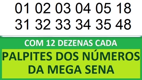 PALPITES DOS NÚMEROS DA MEGA SENA COM 12 DEZENAS em en eo ep eq er es et eu ev ew ex