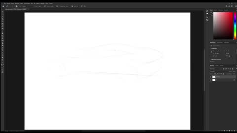 Draw The Outline Of The Car On The Drawing Paper