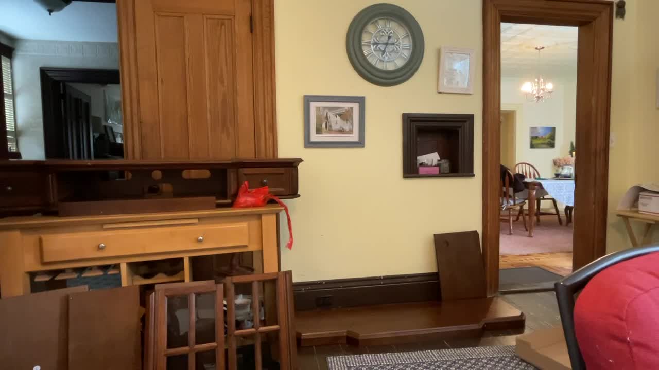 Fixing up the kitchen, new faux fireplace under construction