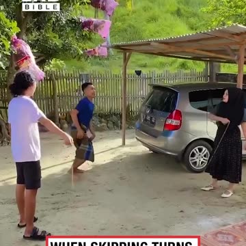 When jumping rope turns to a strip tease...👀