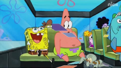 Squidward Is Playing With Tiles While SpongeBob And Patrick Are On A Bus 🚌