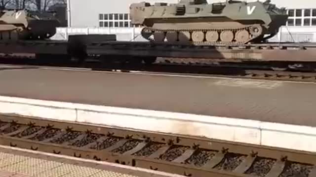 Belarusian military equipment with V marks, which means Kadyrov's equipment