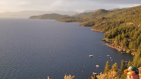 Lake Tahoe Top of Cave Rock Sunset