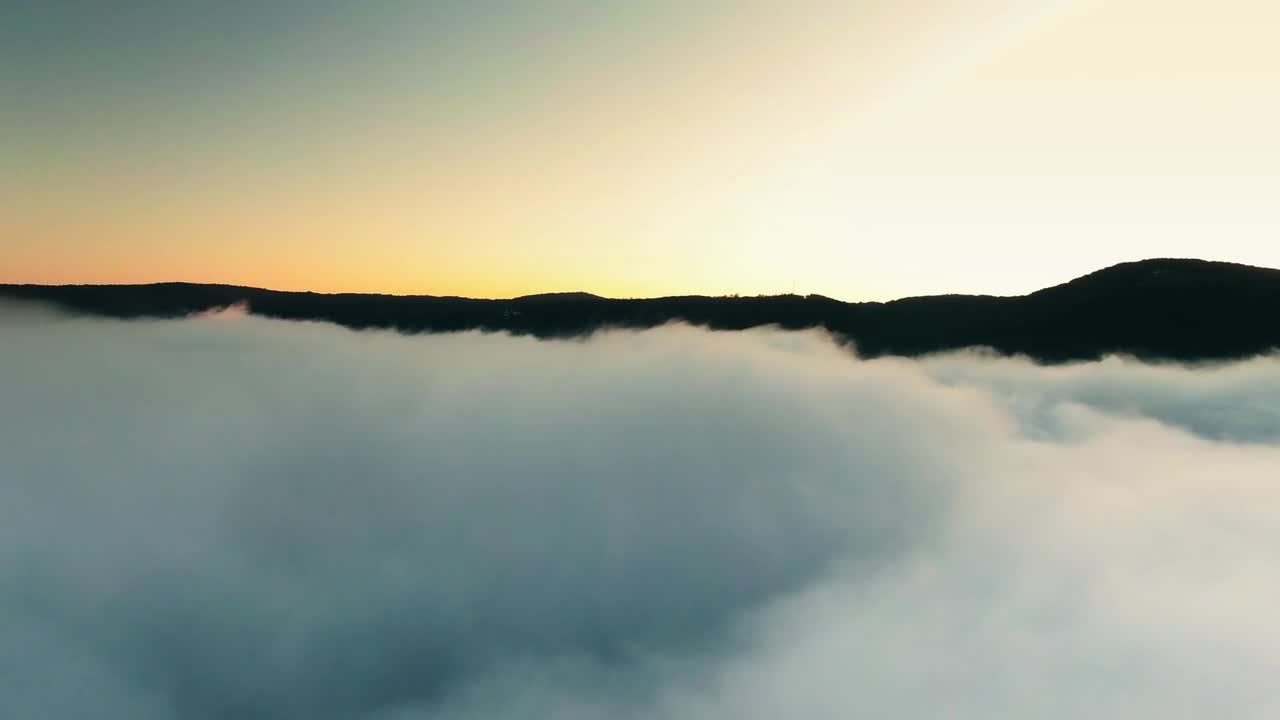 amazing view Low Lying Clouds Covers The Mountain Side