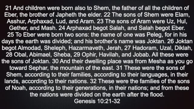 Genesis 10:21-32