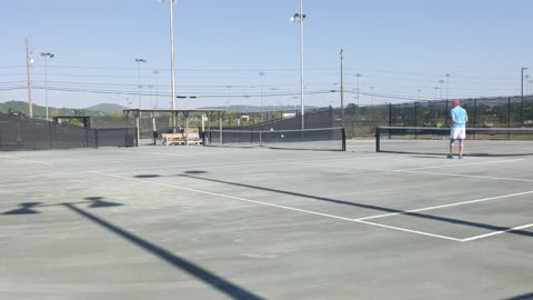 Ad side baseline cross-court practice