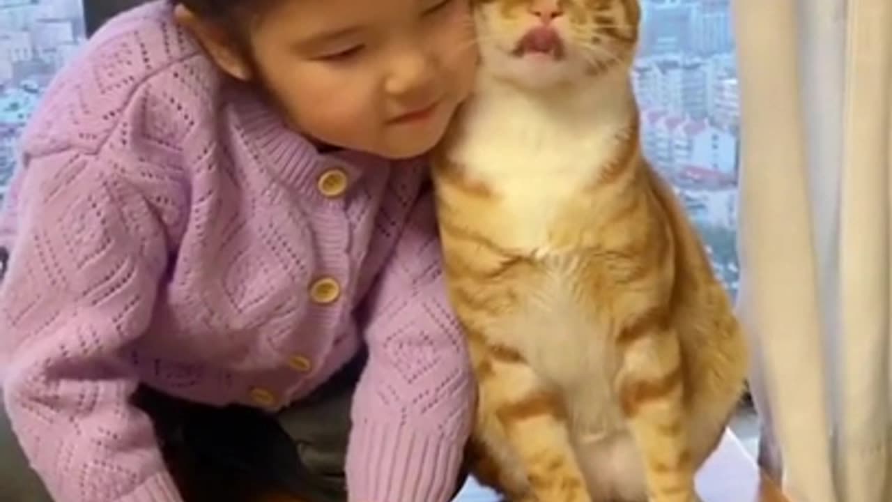 It's Amazing To See How Cat Loves Baby