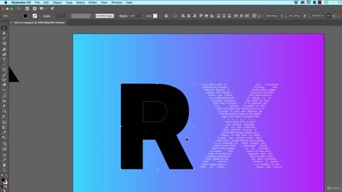 How to put text type into the shape of a letter in Adobe Illustrator CC