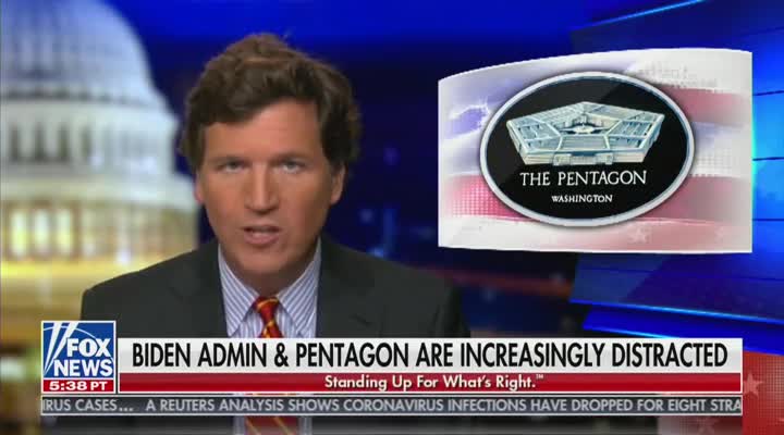 Tucker Carlson doubles down on military comments.