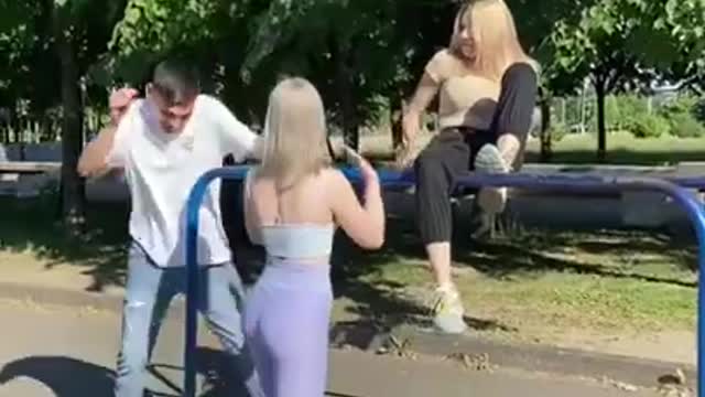 American fitness girl prank VIDEO funny reaction tiktok meme