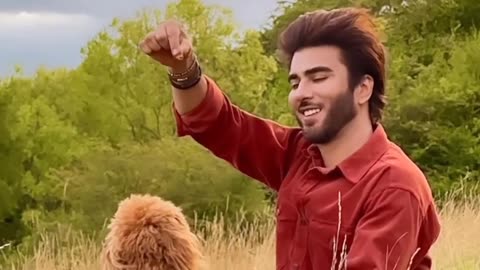 Pakistani actor Imran Abbas Play with his dog