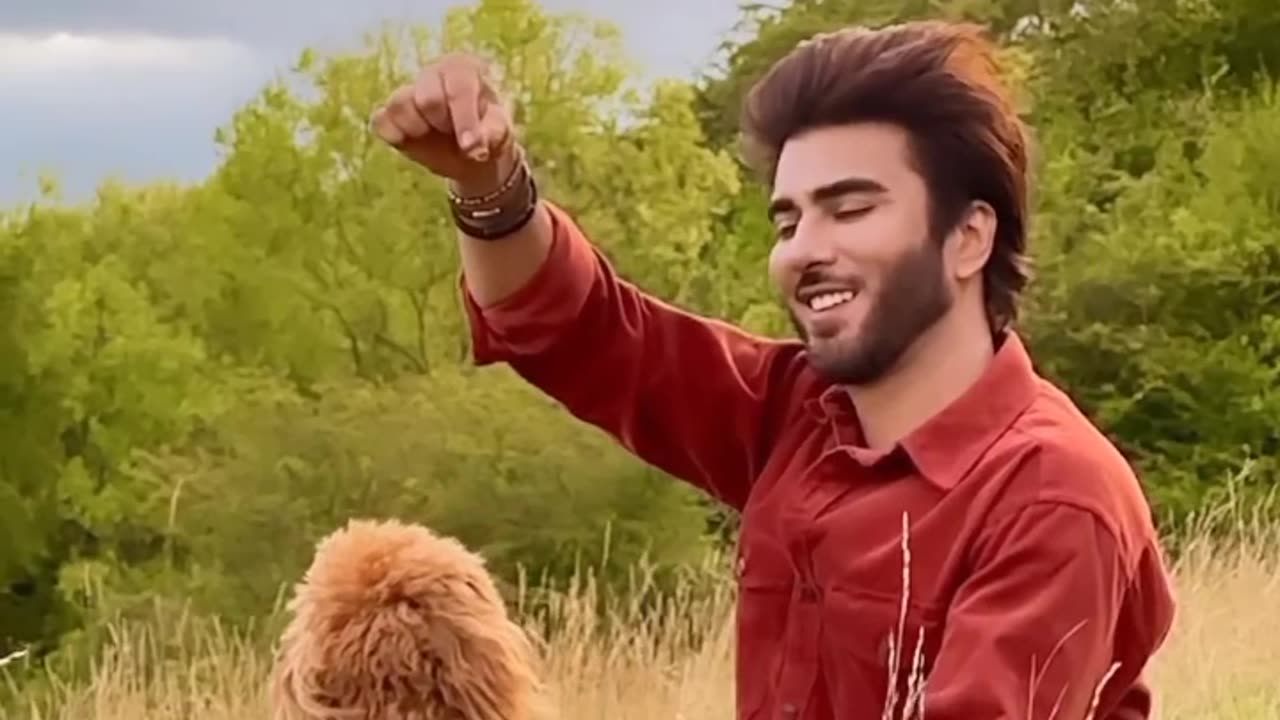 Pakistani actor Imran Abbas Play with his dog