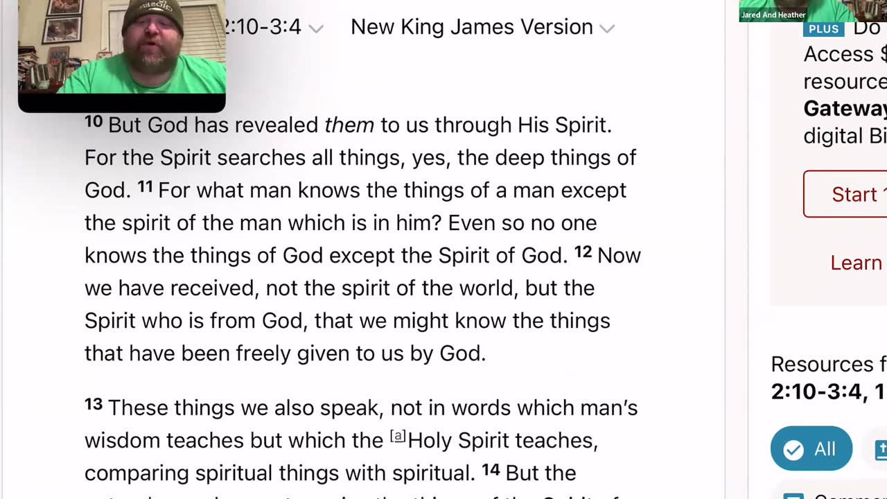 1 Corinthians 2:10-3:4 Study and Reading