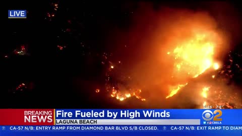 Evacuations orders issued after large brush fire breaks out in Laguna Beach