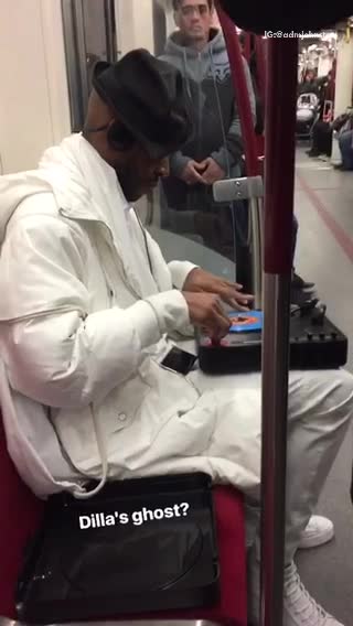 Dillas ghost a man in white plays with dj set