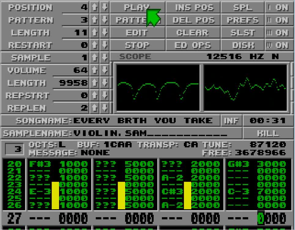 Amiga and Atari ST Protracker Music Mods - Every Breath You Take