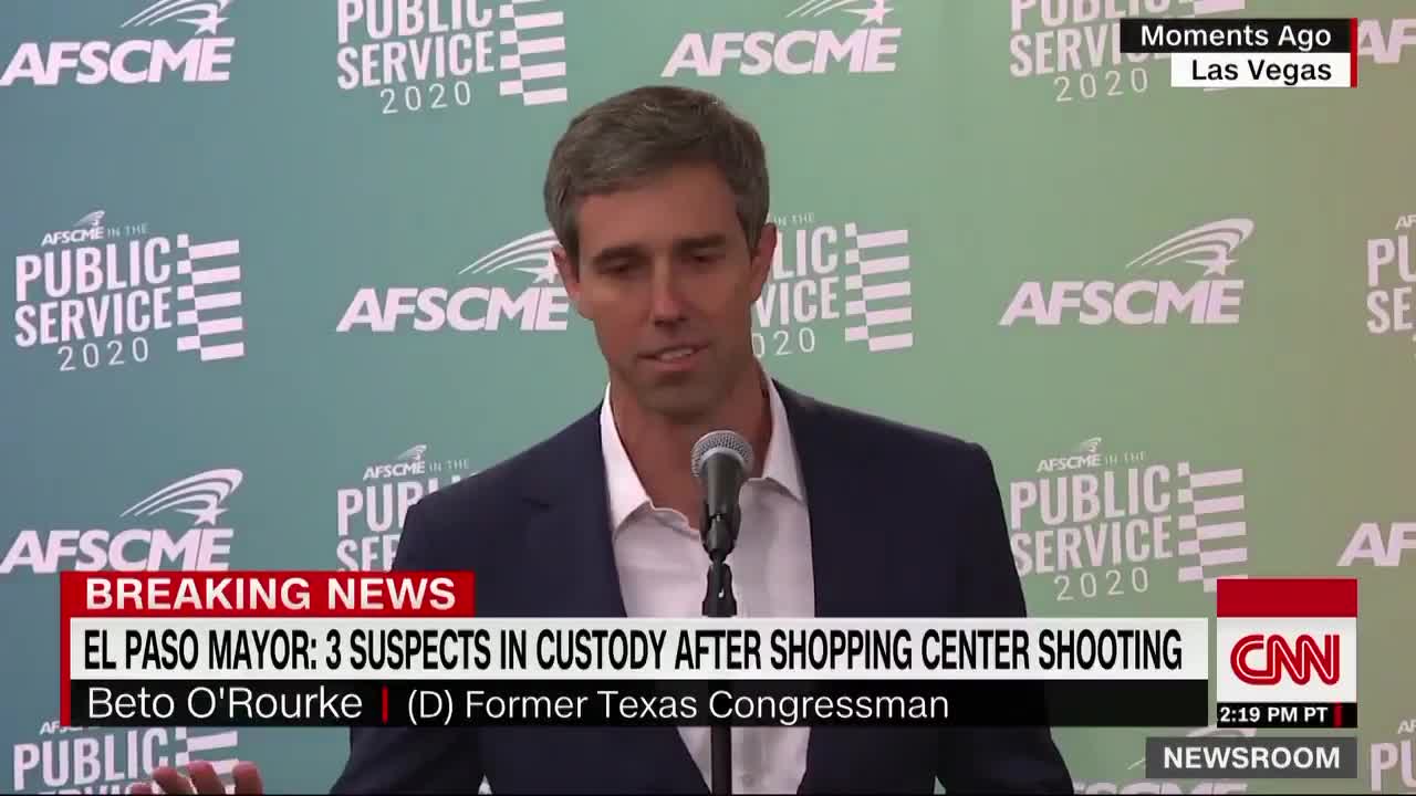 Beto O'Rourke laughs about the El Paso killings