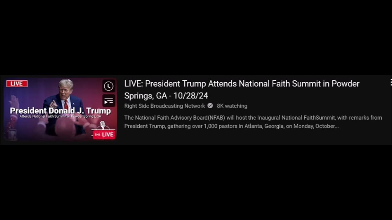 LIVE: President Trump Attends National Faith Summit in Powder Springs, GA - 10/28/24