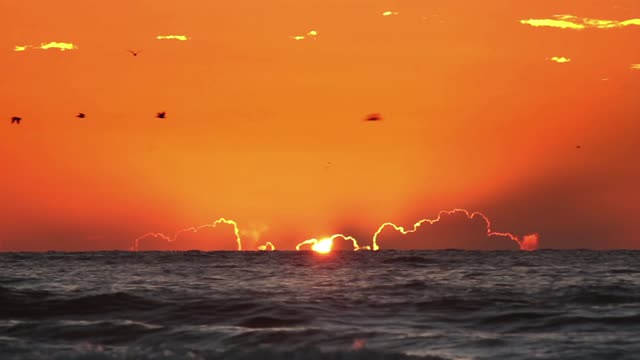 Peaceful Time Lapse Video of a Sunrise Over the Ocean