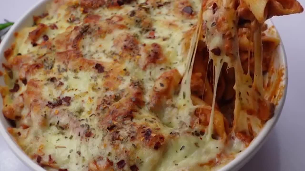 Baked creamy chicken pasta By recipe of the world.