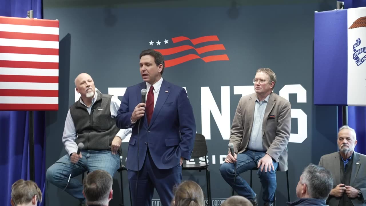 WATCH LIVE: Ron DeSantis to Deliver Remarks in Grimes, Iowa with Thomas Massie and Chip Roy