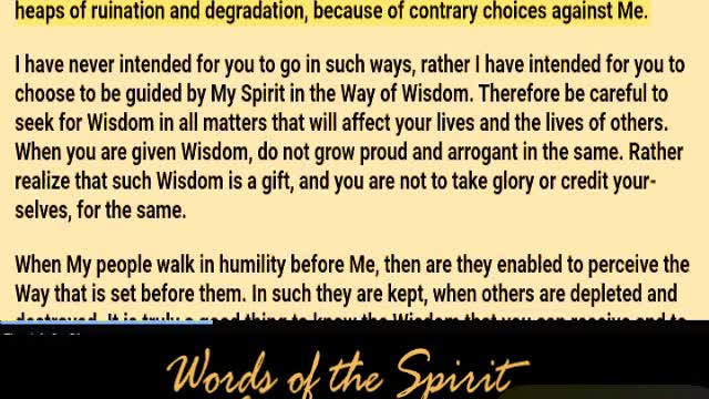 Words of the Spirit. Aug 13 2022