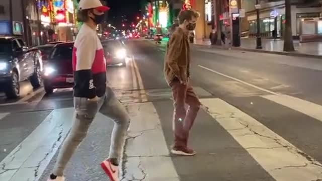 Best moonwalk dance in street