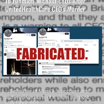 Fact Check: Elon Musk Did NOT Tweet 'The World Would Not Be Able To Function' Without CEOs