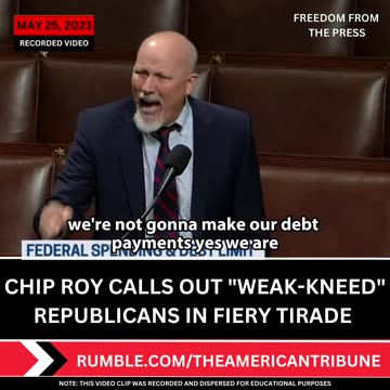 Chip Roy is not afraid to call out Weak Kneed Republicans!