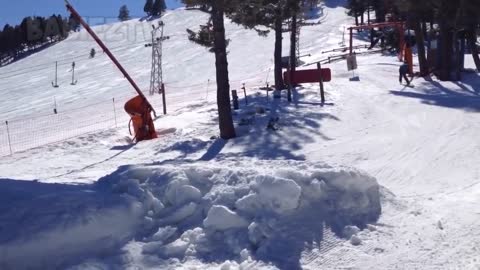 A few friends together happy skiing