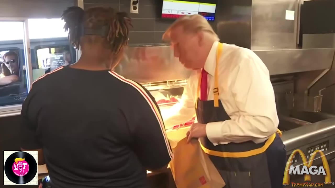 Trump Trolls Kamala Harris by Flipping Fries at McDonald’s: Full Video