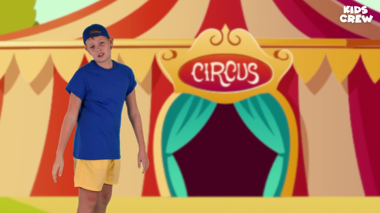 Funny circus show and crazy kids