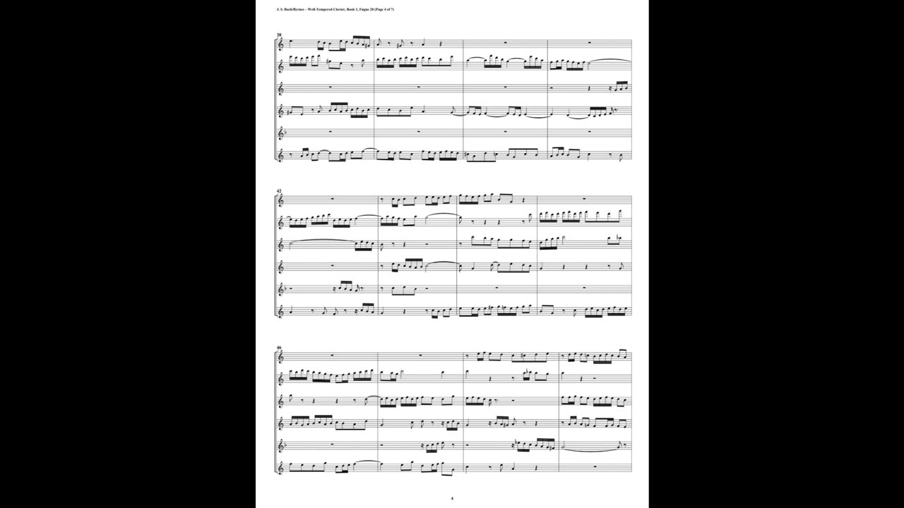 J.S. Bach - Well-Tempered Clavier: Part 1 - Fugue 20 (Flute Sextet)