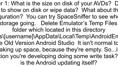 AVD doesn39t stop to consume disk space