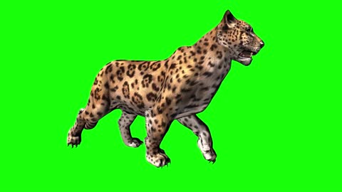 key green leopard always walking synthetic animal display