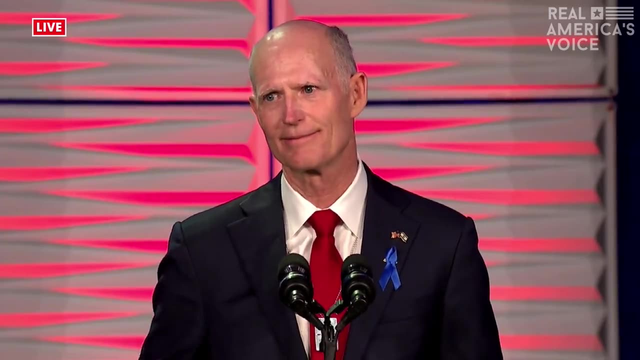 Sen. Rick Scott shows support for Speaker Johnson