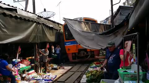 Thailand train at the local markets