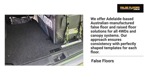 False floor and raised floor solutions for all 4WDs and canopy systems