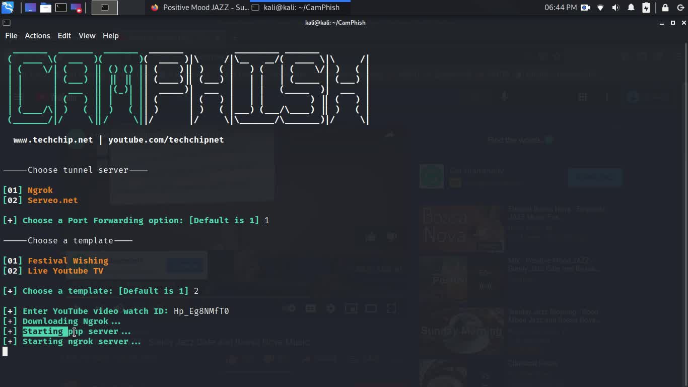 Camphishing Kali Linux exploit