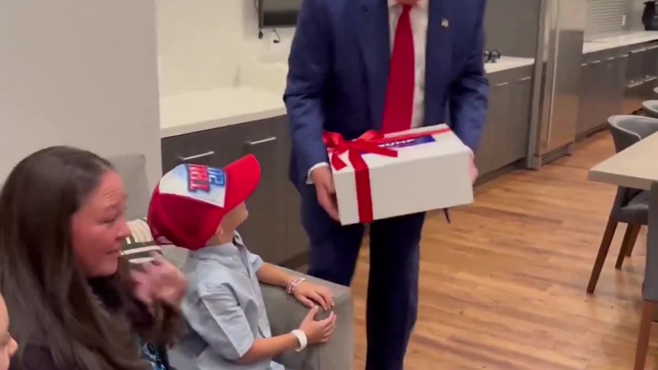 Donald Trump Surprises 8-Year-Old Liam, Who Has a Rare Brain Disorder, with a Visit and Gift in NY!