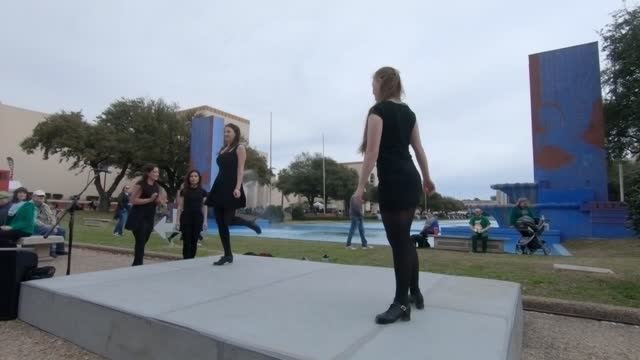 River Dance Girl Irish Public Street Performance