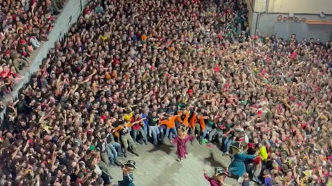 Crowd Enjoying La Patum Festivities in Berga, Catalonia