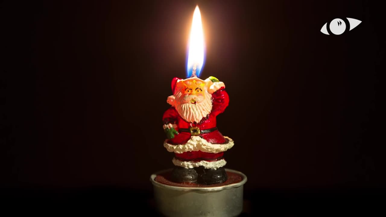 Burning Santa Candle Time-Lapse Video