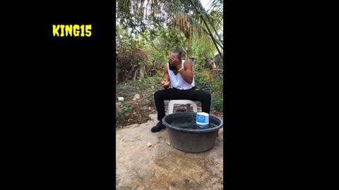 Funny video must watch with man wash him head and soap up watch to see what happens