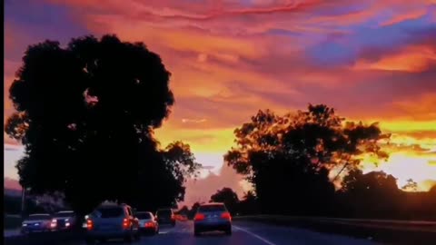 Clouds, mountains, cars, sunsets, landscapes