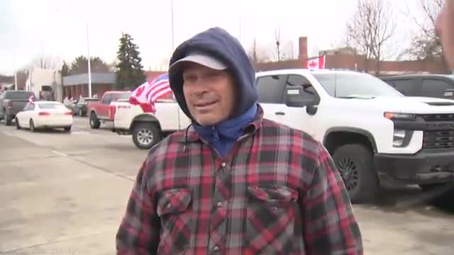 Canadian protester thanks a newscaster for reporting the news