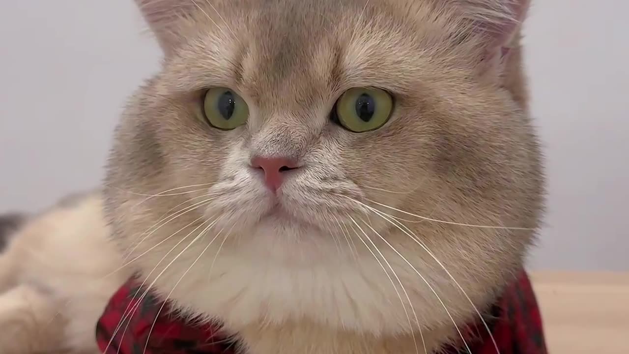 cute cat is waiting for food to come